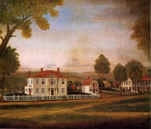 Houses Fronting New Milford Green by Ralph Earl Oil Painting