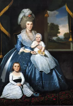 Mrs. Benjamin Tallmadge and Son Henry Floyd and Daughter Maria Jones by Ralph Earl - Oil Painting Reproduction