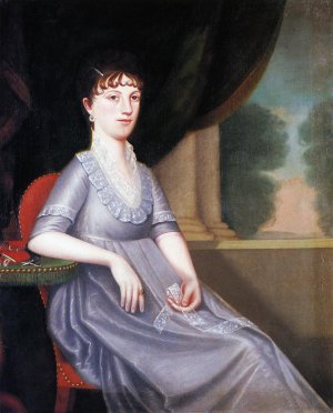 Mrs. Ebenezer Porter Lucy Patty Pierce Merwin by Ralph Earl Oil Painting