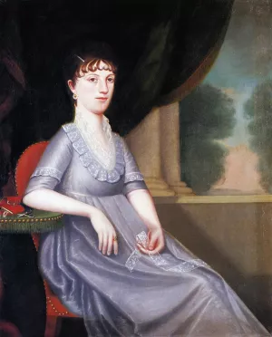 Mrs. Ebenezer Porter Lucy Patty Pierce Merwin by Ralph Earl Oil Painting