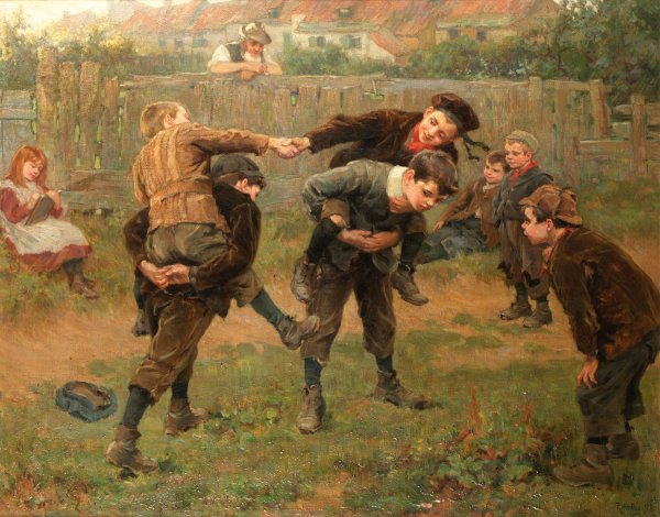 The Tournament  by Ralph Hedley - Hand-Painted Oil Painting Reproduction
