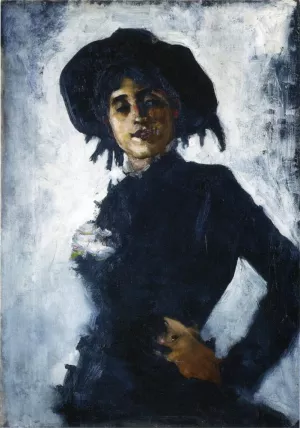 Portrait of a Lady in a Black Hat painting by Ralph Wormsley Curtis
