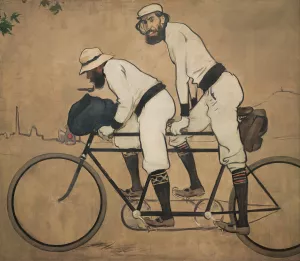 Ramon Casas And Pere Romeu On A Tandem by Ramon Casas Oil Painting