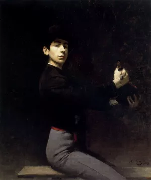 Autorretrato con Bota by Ramon Casas i Carbo Oil Painting