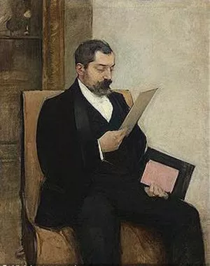 Hombre Leyendo by Ramon Casas i Carbo - Oil Painting Reproduction