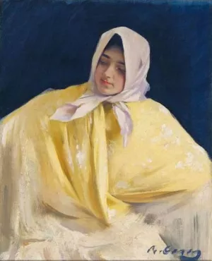 Mujer con Velo by Ramon Casas i Carbo Oil Painting