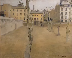 Courtyard of the old Barcelona prison by Ramon Casas Oil Painting