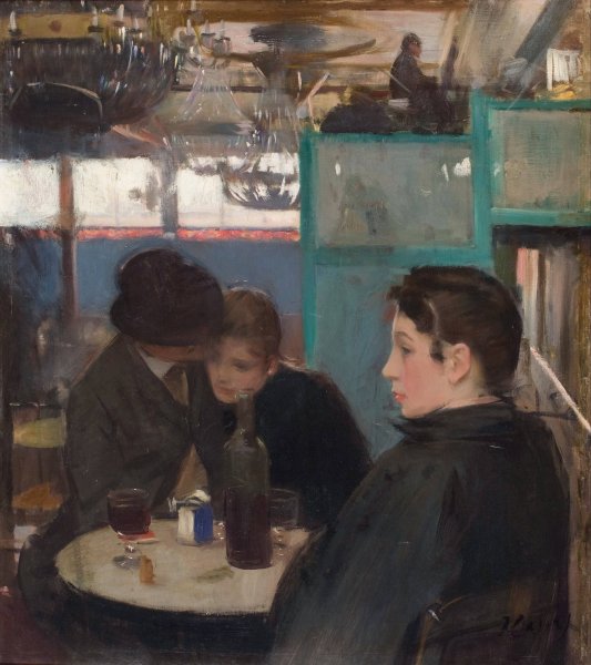 Moulin De La Galette Interior  by Ramon Casas - Hand-Painted Oil Painting Reproduction
