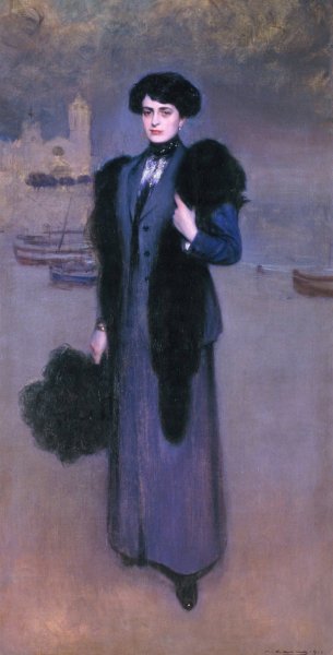 Main Product Photo of Portrait of Dolors Vidal  Painting by Ramon Casas