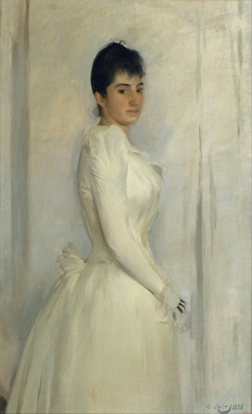 Portrait Of Montserrat Carbo  by Ramon Casas - Hand-Painted Oil Painting Reproduction