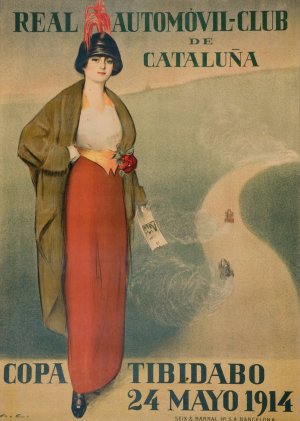Real Automovil-Club de Cataluna. Copa Tibidabo by Ramon Casas Oil Painting