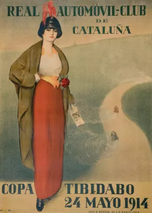 Real Automovil-Club de Cataluna. Copa Tibidabo by Ramon Casas Oil Painting