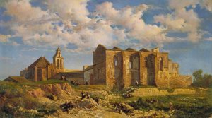 Ruins of the Church of the Holy Sepulchre by Ramon Marti I Alsina Oil Painting