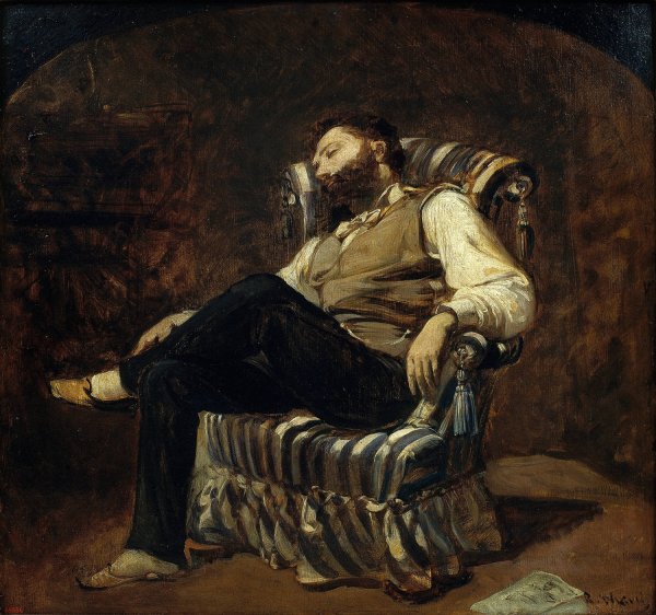 The Siesta  by Ramon Marti I Alsina - Hand-Painted Oil Painting Reproduction