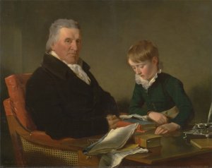 Francis Noel Clarke Mundy and His Grandson, William Mundy by Ramsay Richard Reinagle Oil Painting