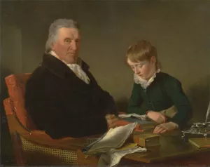 Francis Noel Clarke Mundy and His Grandson, William Mundy by Ramsay Richard Reinagle Oil Painting