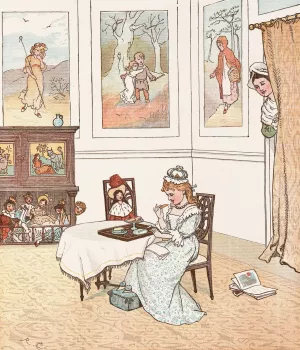 Sing a song for Sixpence Pl.7 Oil painting by Randolph Caldecott