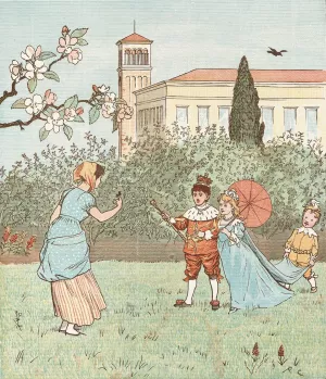Sing a song for Sixpence Pl.9 Oil painting by Randolph Caldecott