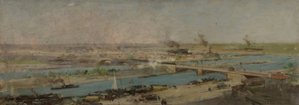 Vue d'Alfortville prise des hauteurs de Charenton  by Raoul Arus - Hand-Painted Oil Painting Reproduction