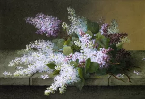 Branch of Lilacs by Raoul De Longpre - Oil Painting Reproduction