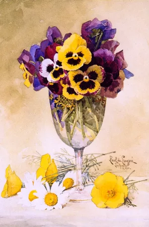 Pansies by Raoul De Longpre Oil Painting