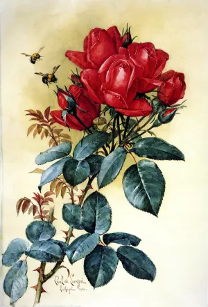Papa Gontier Roses by Raoul De Longpre - Oil Painting Reproduction