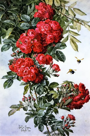 Rambling Roses by Raoul De Longpre - Oil Painting Reproduction