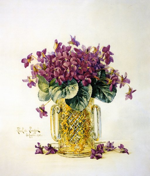 Main Product Photo of Violets Painting by Raoul De Longpre