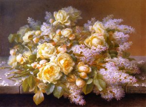 Yellow Roses by Raoul De Longpre Oil Painting