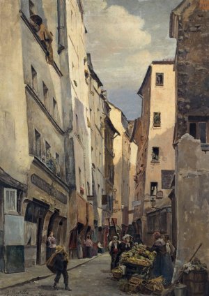 La rue de Venise en 1893 by Raphael Boutillier Oil Painting