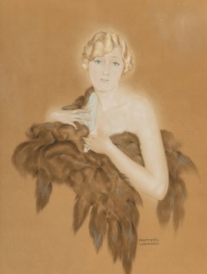 Marion Davis by Raphael Kirchner Oil Painting