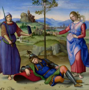 An Allegory ('Vision of a Knight') painting by Raphael