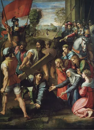 Christ Falling on the Way to Calvary by Raphael Oil Painting
