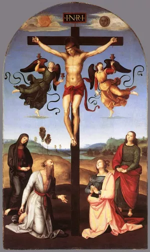 Crucifixion Citta di Castello Altarpiece by Raphael - Oil Painting Reproduction