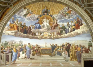 Disputation of Holy Sacrament by Raphael - Oil Painting Reproduction
