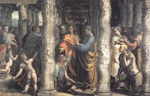 Healing of the Lame Man by Raphael - Oil Painting Reproduction