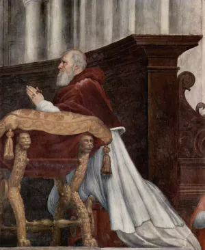 Julius in The Mass at Bolsena painting by Raphael