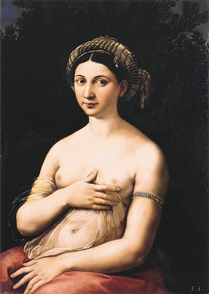 La Fornarina also known as Portrait of a Young Woman by Raphael - Hand-Painted Oil Painting Reproduction