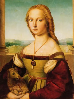 Lady with a Unicorn by Raphael - Oil Painting Reproduction