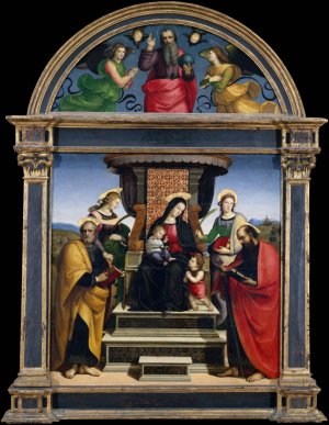 Madonna and Child Enthroned with Saints by Raphael Oil Painting