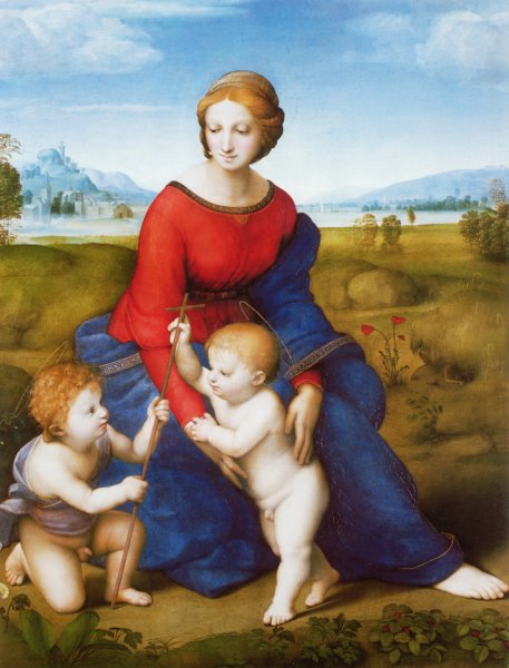 Main Product Photo of Madonna of the Meadow also known as Madonna del Prato Painting by Raphael