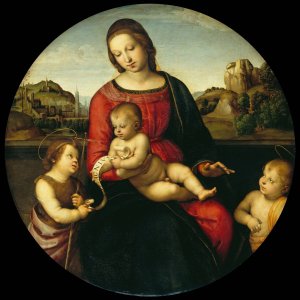 Mary with the Child, John the Baptist and a Holy Boy by Raphael Oil Painting