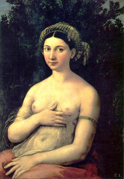 Portrait of a Nude Woman (the 'Fornarina') by Raphael - Hand-Painted Oil Painting Reproduction