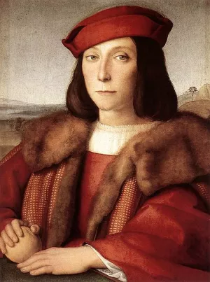 Portrait of Young Man with Apple by Raphael Oil Painting