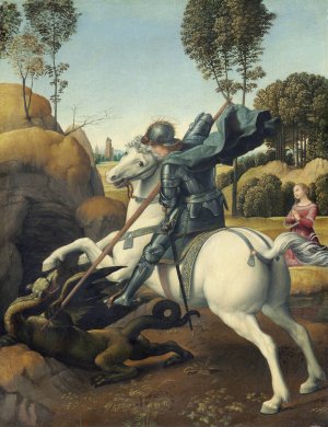 Saint George and the Dragon by Raphael Oil Painting