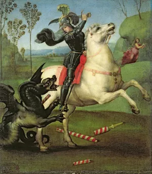 St. George Fighting the Dragon painting by Raphael