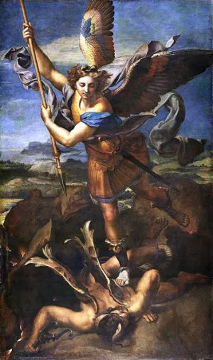 St Michael and the Satan by Raphael - Oil Painting Reproduction