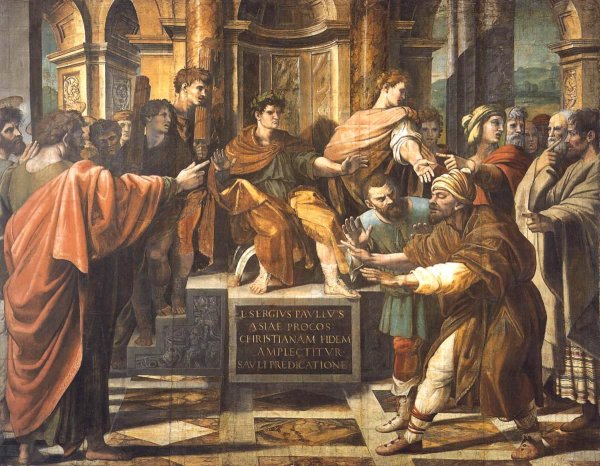 Main Product Photo of St Paul Before the Proconsul Painting by Raphael