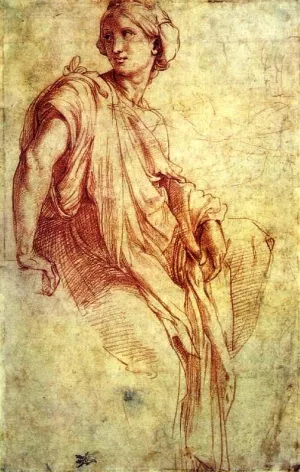 Study of a Sibyl for the Chigi chapel painting by Raphael
