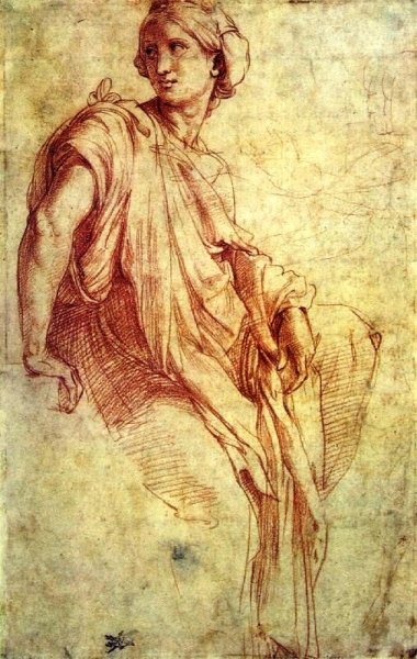 Main Product Photo of Study of a Sibyl for the Chigi chapel Painting by Raphael